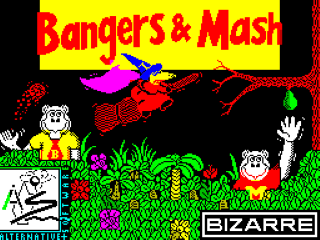 Bangers and Mash title screen for ZX Spectrum